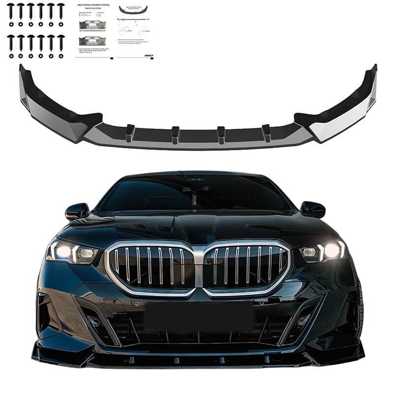 Oneway Spoiler avant sur mesure pour BMW Serie-5 G60/G61 Sedan/Touring M-Pack 2023- incl. i5 - Noir luisant