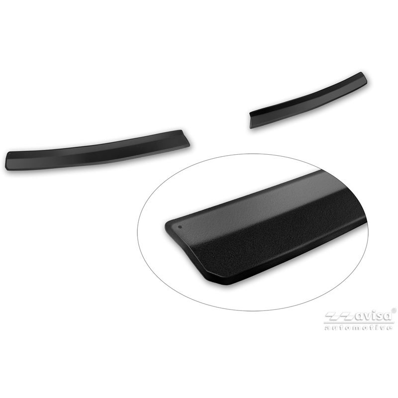 Avisa Protection de Seuil de Coffre Acier Inox sur mesure pour Dacia Spring Facelift 2024- - Noir Mat - 2 pièces