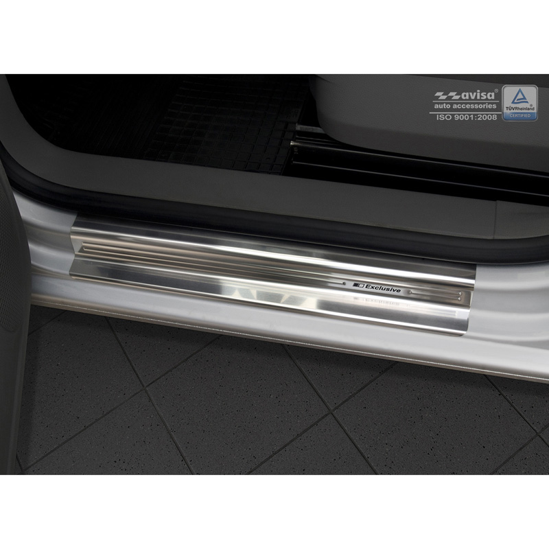 Seuils de portes inoxydable sur mesure pour Volkswagen Caddy 2004-2015 & 2015-2020 - 'Exclusive' - 2-pièces
