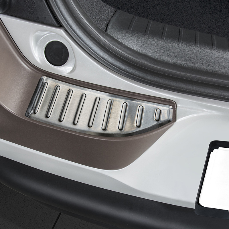Protection de seuil arrière inox sur mesure pour Citroën C4 Cactus 2014-2018 'Ribs'