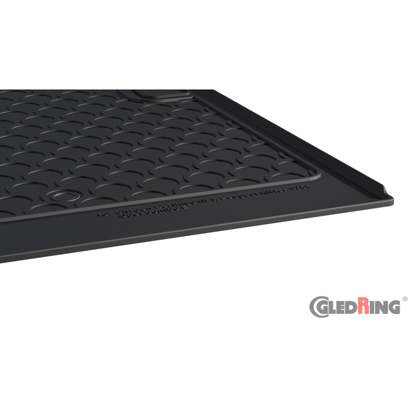 Coquille coffre-arrière Rubbasol (caoutchouc) sur mesure pour Citroën Berlingo (M 5-personnes) & Opel Combo MPV & Peugeot Rifter (Standard) 9/2018- & Fiat Doblo MPV 2022- & Toyota Proace City Verso 2019-