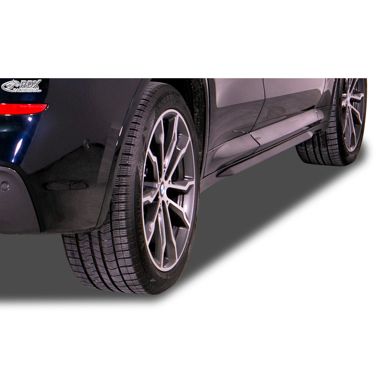 Jupes latérales 'Slim' sur mesure pour BMW X3 (G01) 2017- & X4 (G02) 2018- (ABS noir luisant)