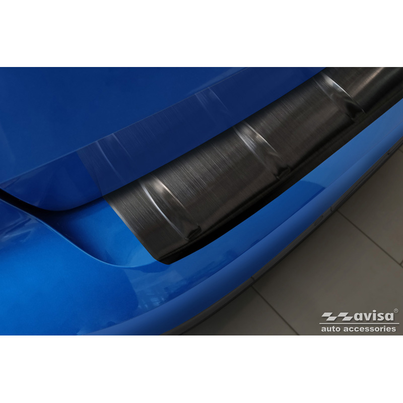 Protection de seuil arrière inox noir sur mesure pour Opel Astra L Sportstourer 2022- 'Ribs'
