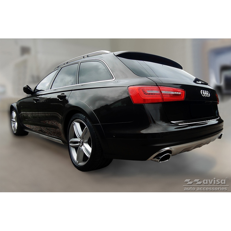 Protection de seuil arrière inox sur mesure pour Audi A6 Allroad 2011-2018 'Ribs'