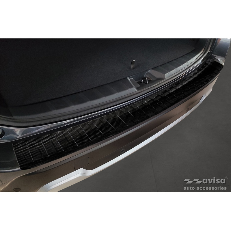 Protection de seuil arrière carboné 3D sur mesure pour Subaru Forester V 2018- 'Ribs'