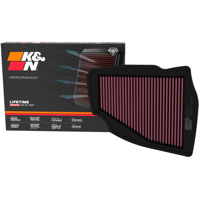 K&N Filtre à air de remplacement sur mesure pour BMW 520i/520d/523d/530i/530e/540d/550e (G60/G61) 2023- & BMW 735i/740i/740d/750e/760e (G70) 2022- (33-3188)