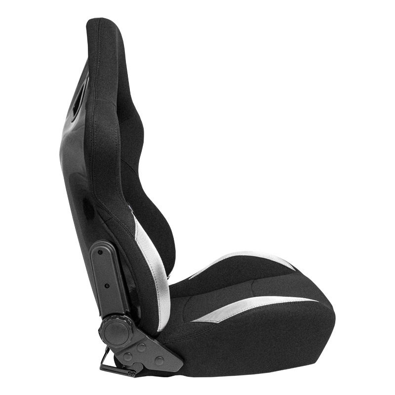 Siège baquet 'BS2' - Noir - Dossier réglable en polyester - incl. glissières