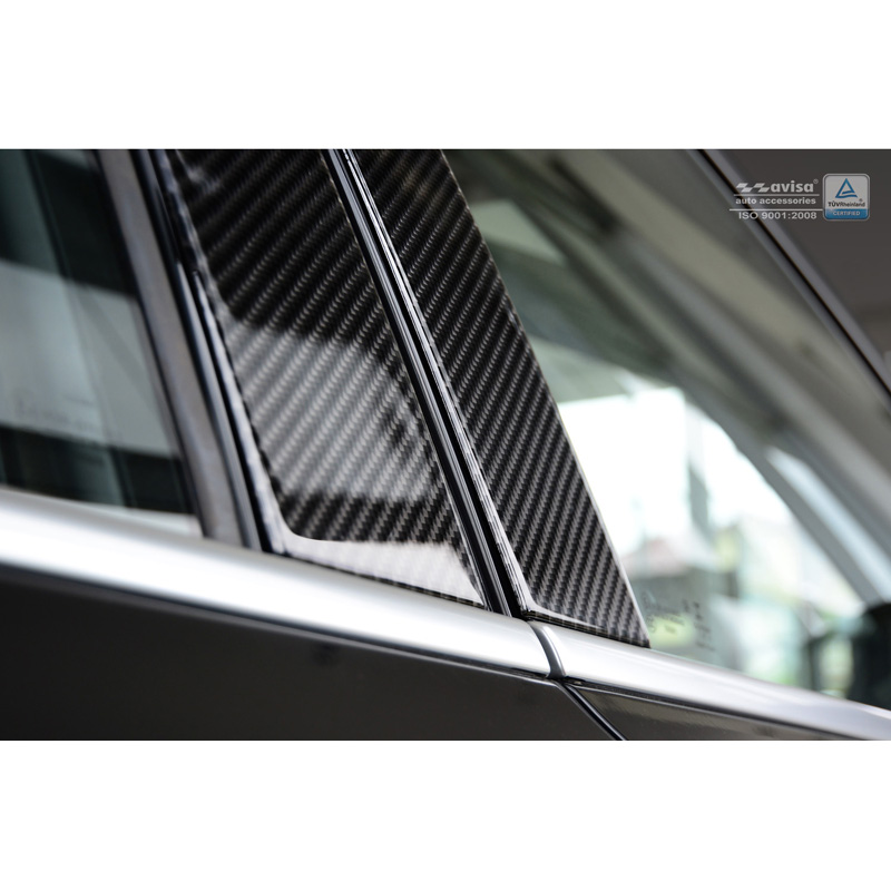 Couvertures de piliers-B sur mesure pour Mazda 6 Sedan/Wagon 2013- Noir Carbone