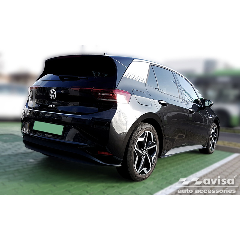 Protection de seuil arrière inox sur mesure pour Volkswagen ID.3 2020-2023 & FL 2023- 'Ribs'