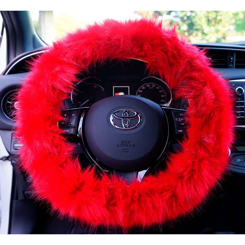 Simoni Racing Couvre-Volant Fluffy Fur - Rouge - 37-39cm
