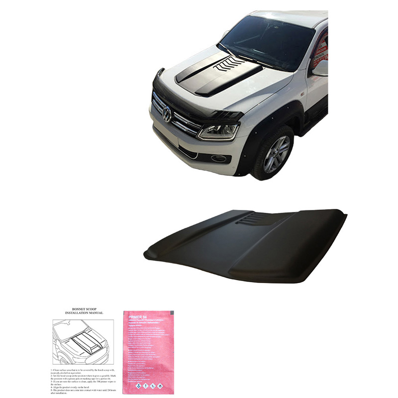 Écope de capot sur mesure pour Volkswagen Amarok MK1 2010-2022 & Nissan Navara D40 2005-2010 - Noir mat
