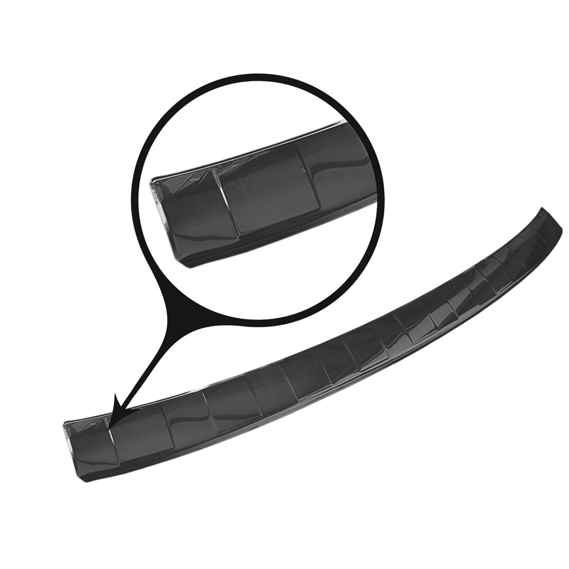 Protection de seuil arrière inox noir sur mesure pour Ford Kuga III ST-Line/Vignale/Hybrid ST-Line 2019-2024 & FL 2024- 'Ribs'