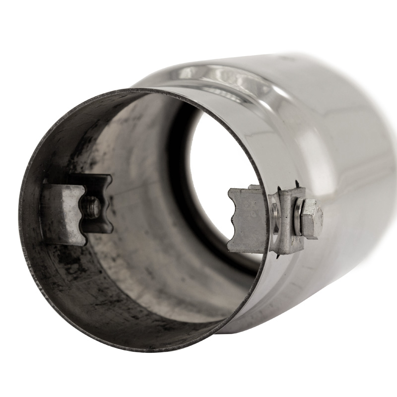 Simoni Racing Embout d'Échappement Ovale/Oblique Inox - 77x72xL140mm - Montage ->62mm