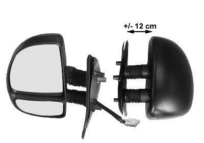 spiegel, dubbel, elektr verstelb, verwarmd, lange arm (12 cm), l