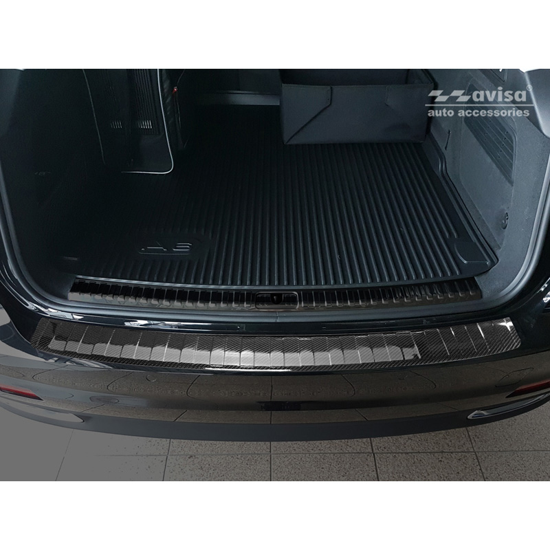 Protection de seuil arrière carboné 3D sur mesure pour Audi A6 (C8) Avant 2018-2023 & Facelift 2023- incl. S-Line & Allroad