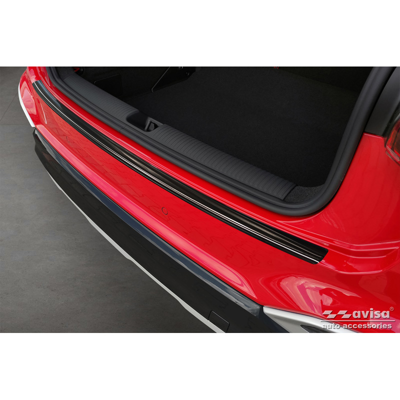 Protection de seuil arrière inox noir sur mesure pour Audi Q2 Facelift 2020-