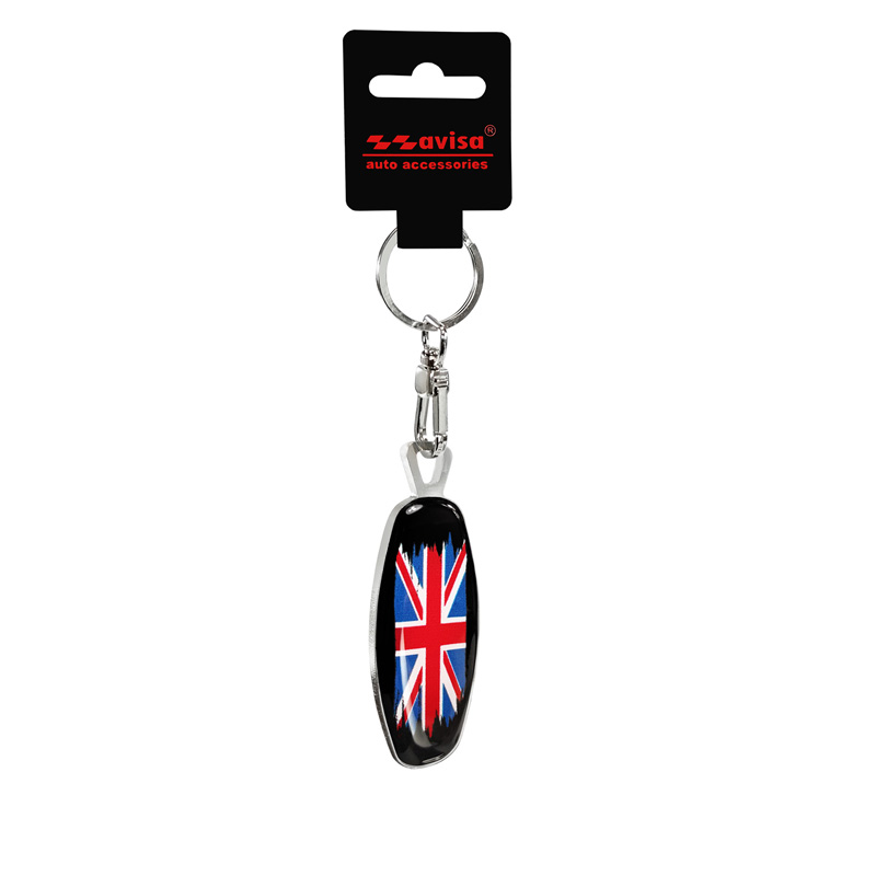 Porte-clés en acier inoxydable - Emblem/ Flag UK+PL