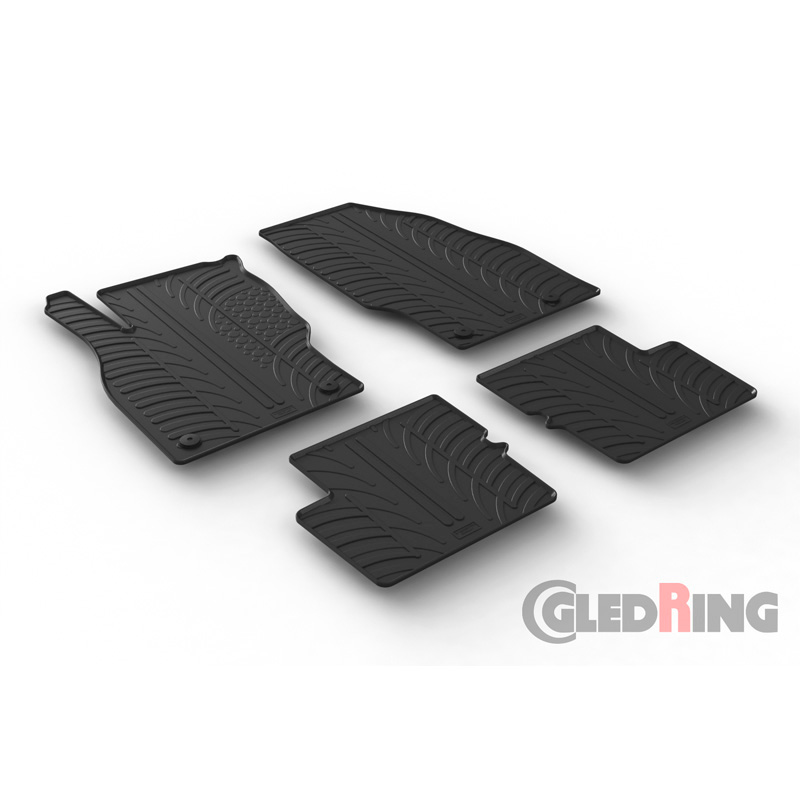 Set tapis de caoutchouc sur mesure pour Opel Corsa E 5 portes 2014-2019 (T profil 4-pièces + clips de montage)