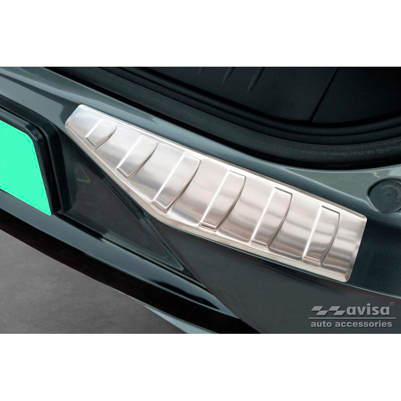 Protection de seuil arrière inox sur mesure pour Ford Mustang Mach-E 2020- 'Ribs' (2-pièces)