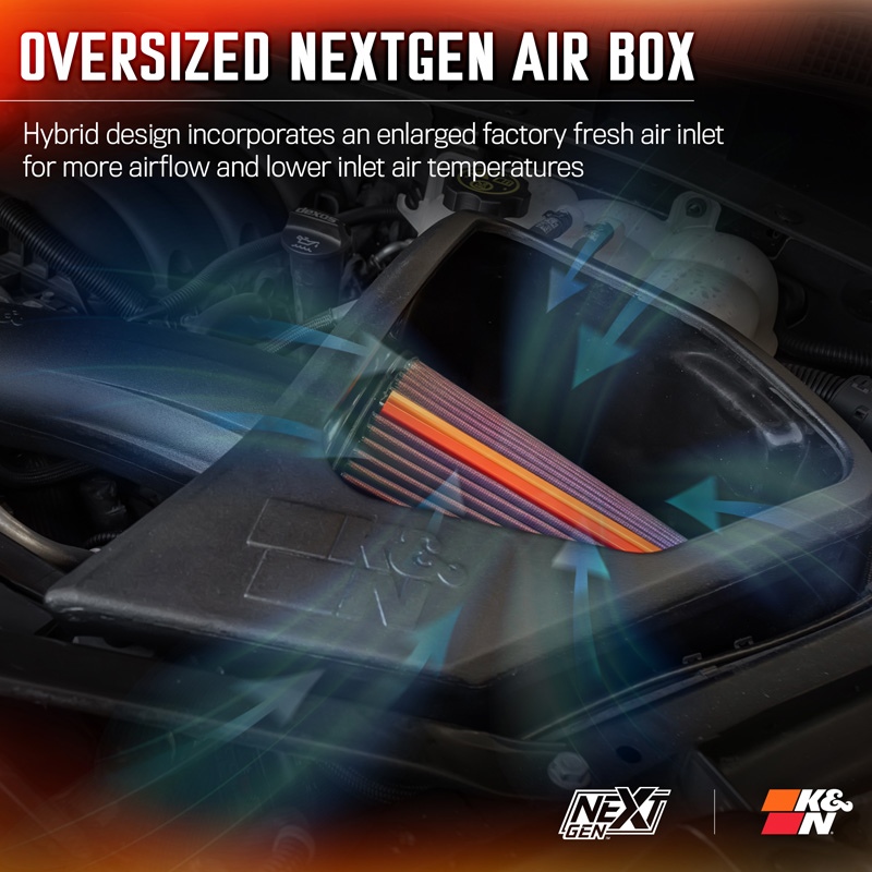 K&N NextGen d'admission d'air froid  sur mesure pour Cadillac/Chevrolet /GMC 5.3L/6.2L V8 2019- (50-3110)