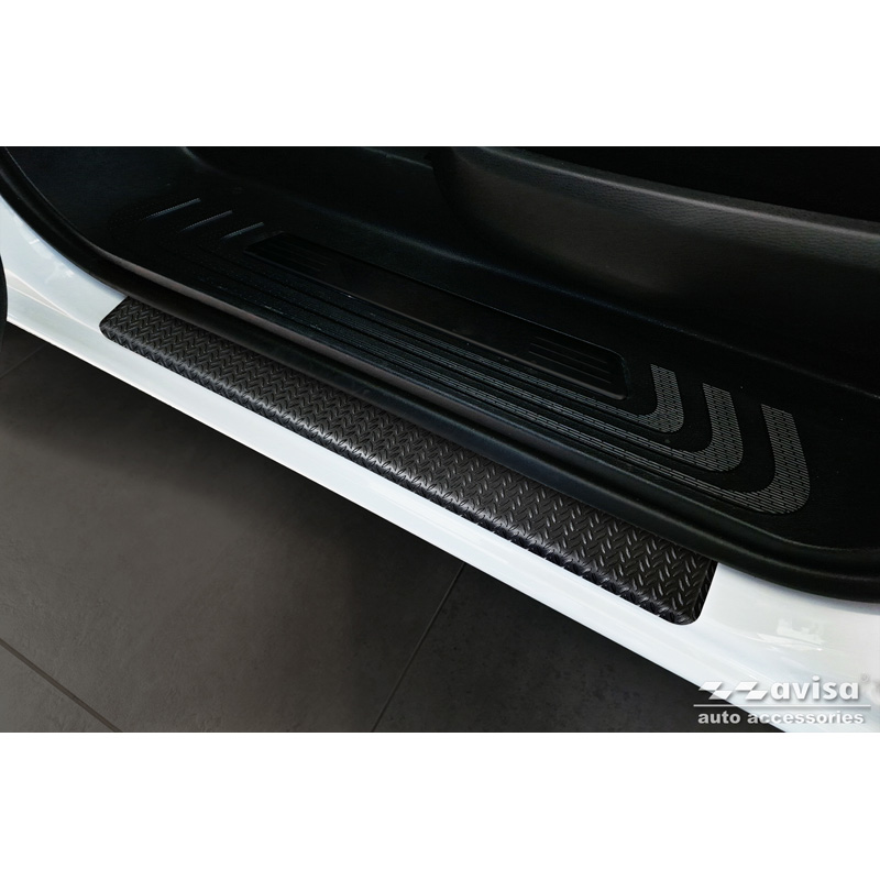 Seuils de portes aluminium 'Riffled Plate' sur mesure pour Mercedes Vito III / Classe V (W447) 2014- - 2-pièces - Noir