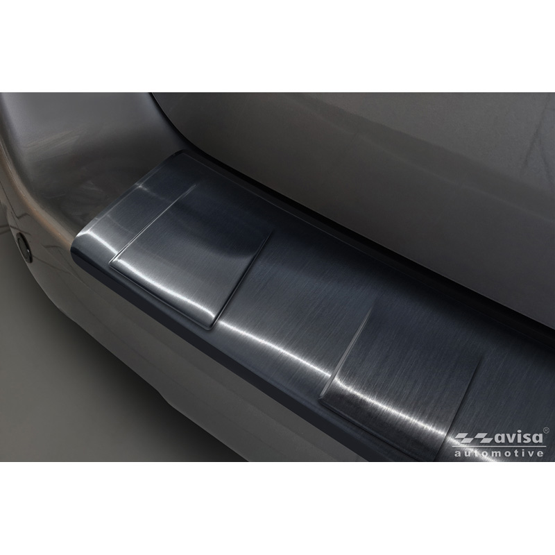Avisa Protection de seuil arrière inox noir sur mesure pour Citroën Space Tourer & Jumpy 2016- / Peugeot Traveller & Expert 2016- / Toyota Proace Verso 2016- / Opel Vivaro & Zafira Life 2019-