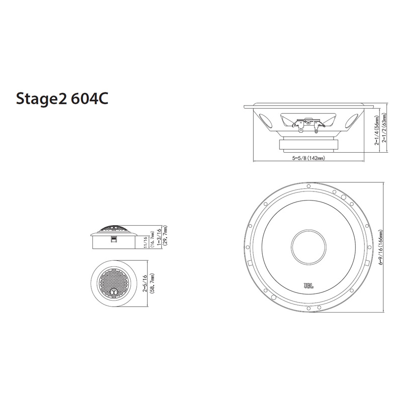 JBL Stage 2 604C 6.5'' (16cm) Set de haut-parleur Compo