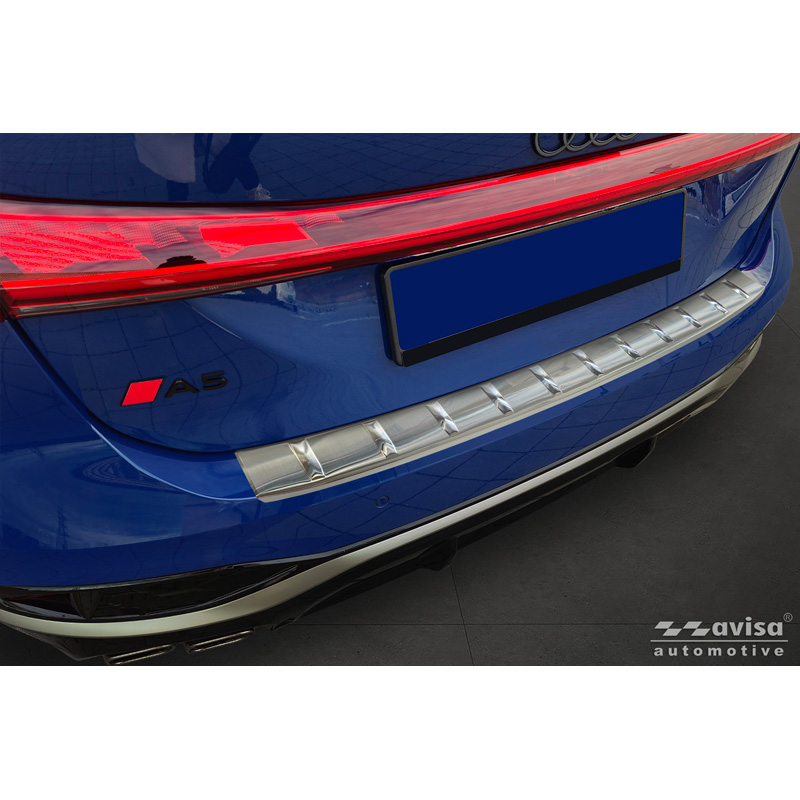 Avisa Protection de seuil arrière inox sur mesure pour Audi A5 Avant (B10) 2024- 'Ribs'