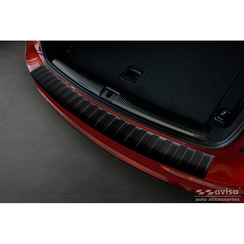 Protection de seuil arrière inox noir mat sur mesure pour Audi Q5 2008-2012 & 2012- 'Ribs'