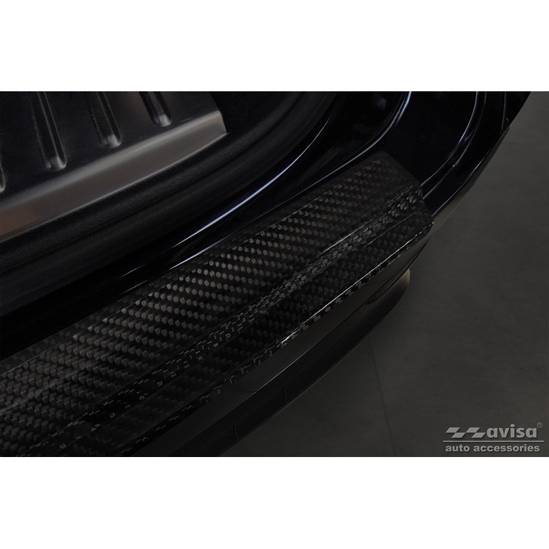 Protection de seuil arrière carboné 3D sur mesure pour Porsche Cayenne III 2017- 'Ribs'