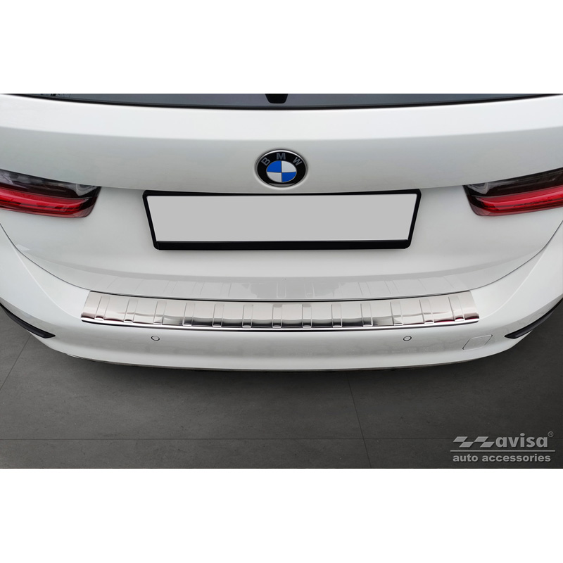 Protection de seuil arrière inox sur mesure pour BMW Série 3 G21 Touring 2019-2022 'Ribs'