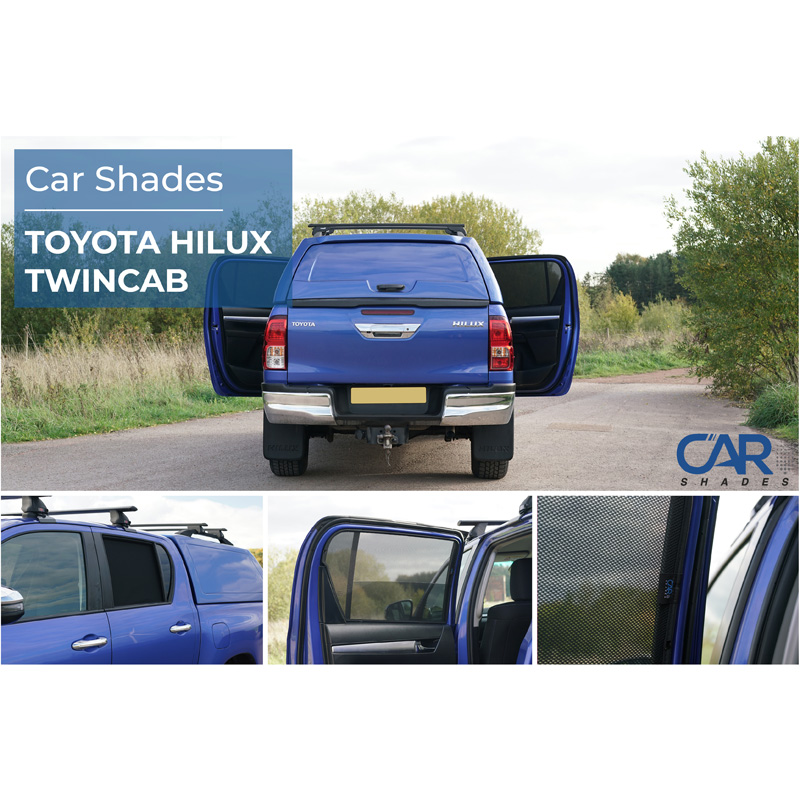Set de Car Shades (portes arrières) sur mesure pour Toyota Hilux VIII Twin Cab 2015- (2-pièces)