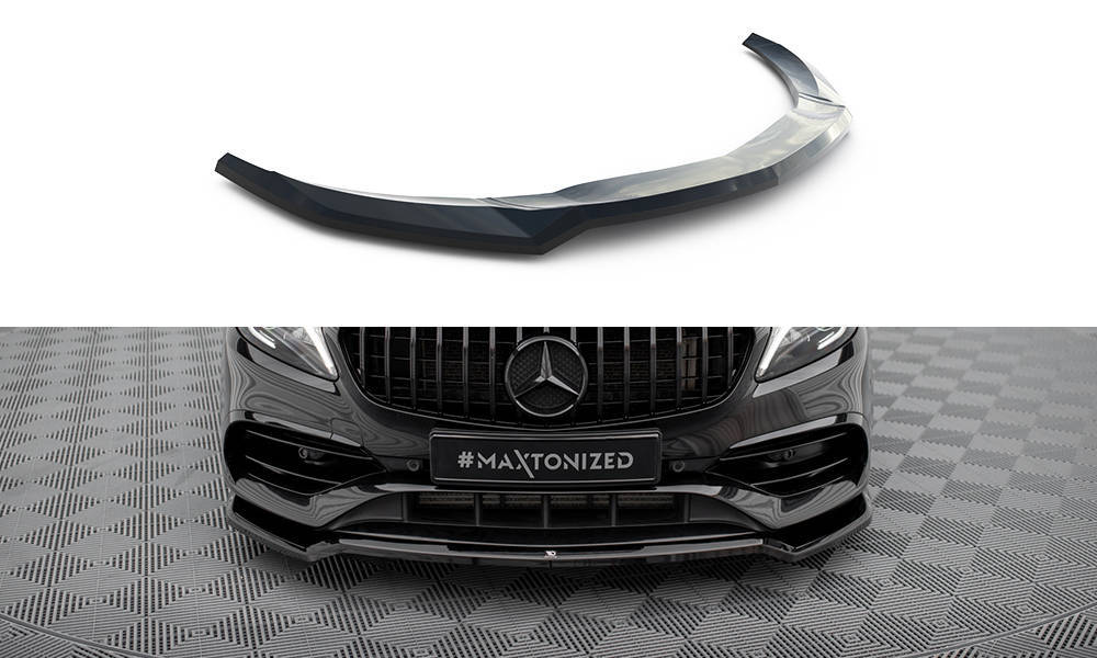 Voorspoiler V.1 Mercedes A Klasse AMG Line W176 FL Maxton Glans Zwart