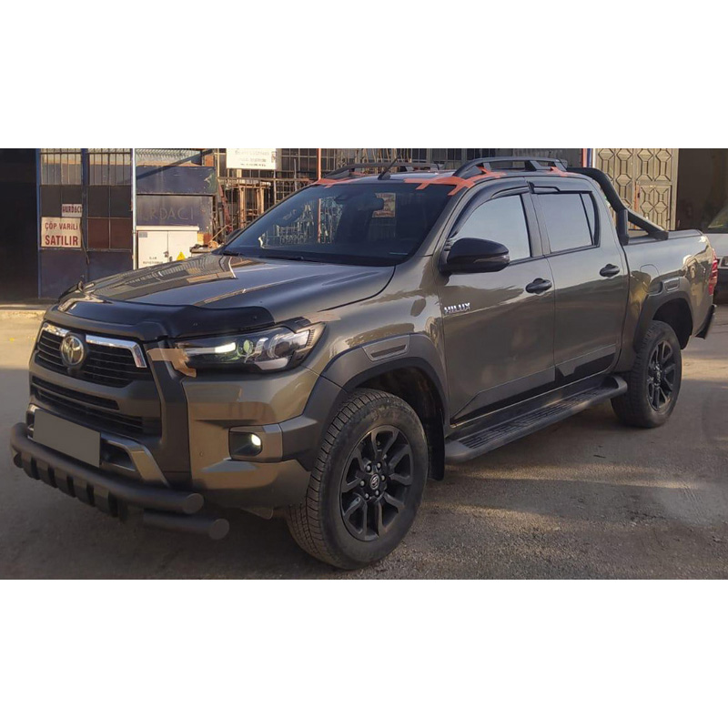 Jeu de baguettes de porte sur mesure pour Toyota Hilux 8ème Gen. 2015- - Version 2 - Noir mat