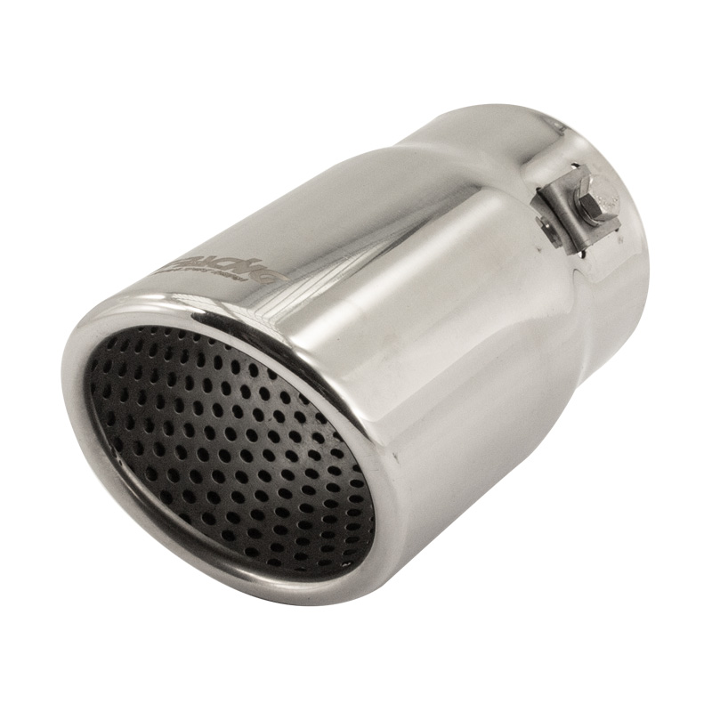 Simoni Racing Embout d'Échappement Rond/Oblique Inox - Ø76xL128mm - Montage ->68mm.