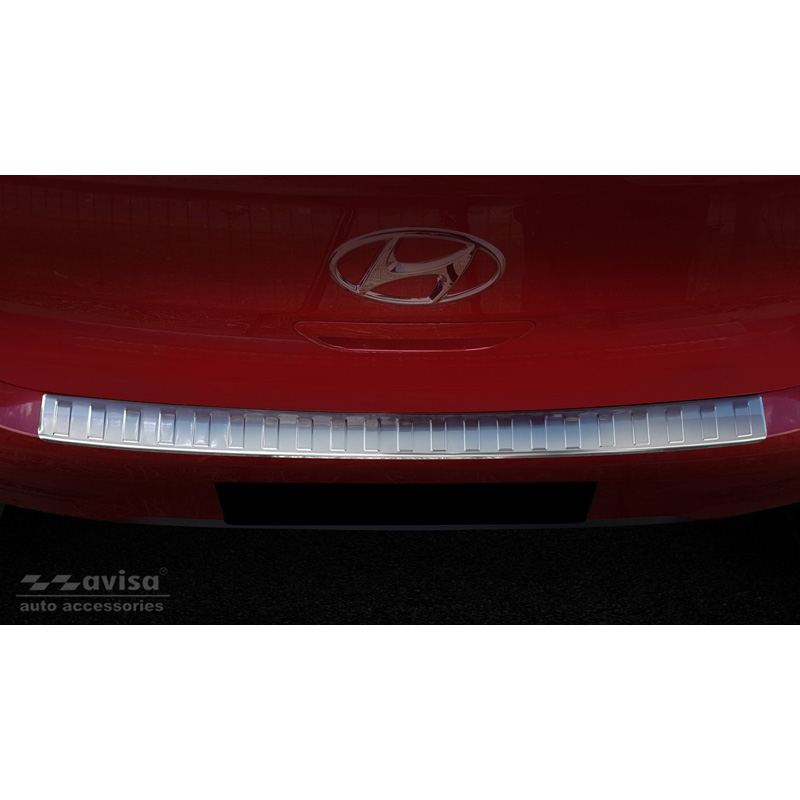 Protection de seuil arrière inox sur mesure pour Hyundai i10 III 5 portes 2019- 'Ribs'