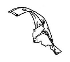 binnenscherm, plastic, voor, links Renault Megane, 2002-2009