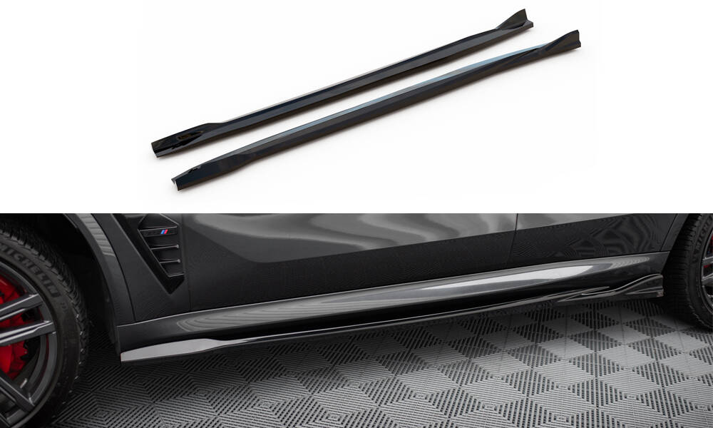 Zijskirts BMW X5M F95 Facelift Maxton Glans Zwart