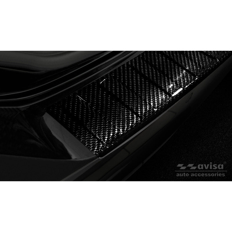 Protection de seuil arrière carboné 3D sur mesure pour Volkswagen Touran III 2015- incl. R-Line 'Ribs'