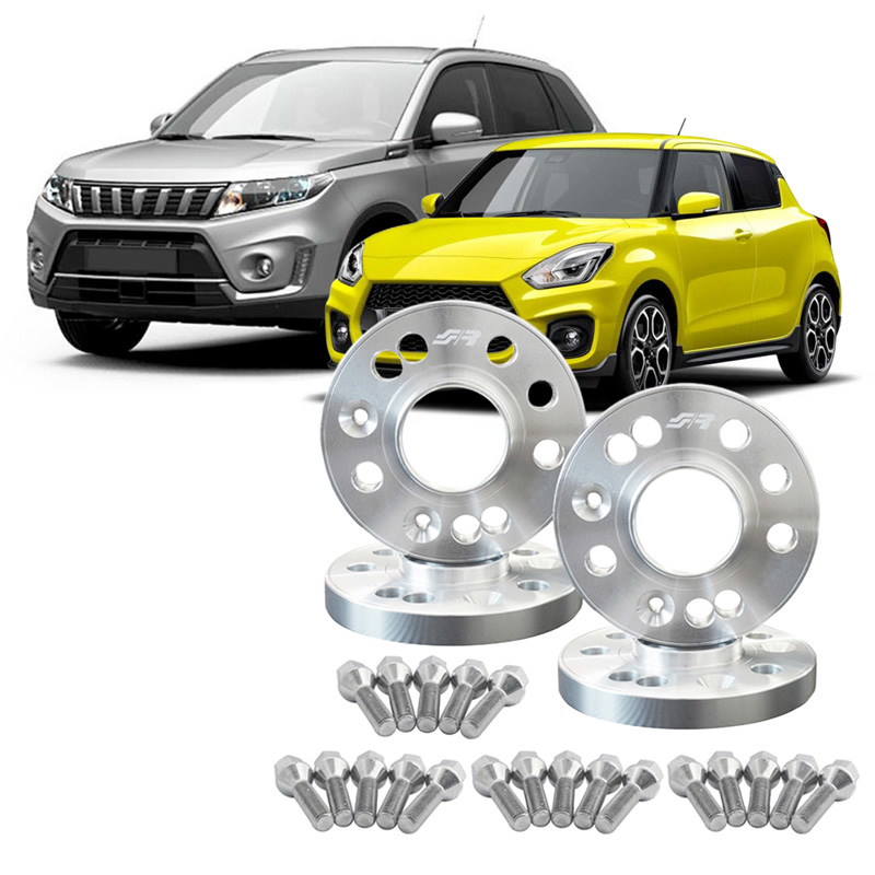 Simoni Racing Kit d'Élargisseurs de Roue en aluminium - 2x16mm(AV) - 2x20mm(AR) (Moyeu 60,1mm) avec boulons de roue - sur mesure pour Suzuki divers