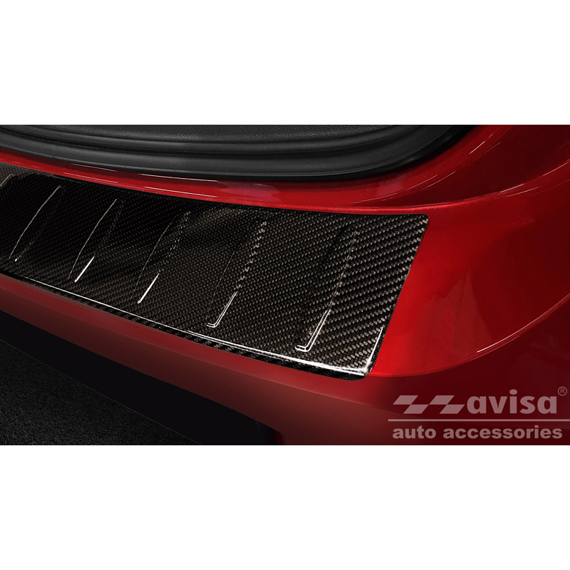 Protection de seuil arrière carboné 3D sur mesure pour Opel Corsa F HB 5-portes GS Line 2019- 'Ribs'