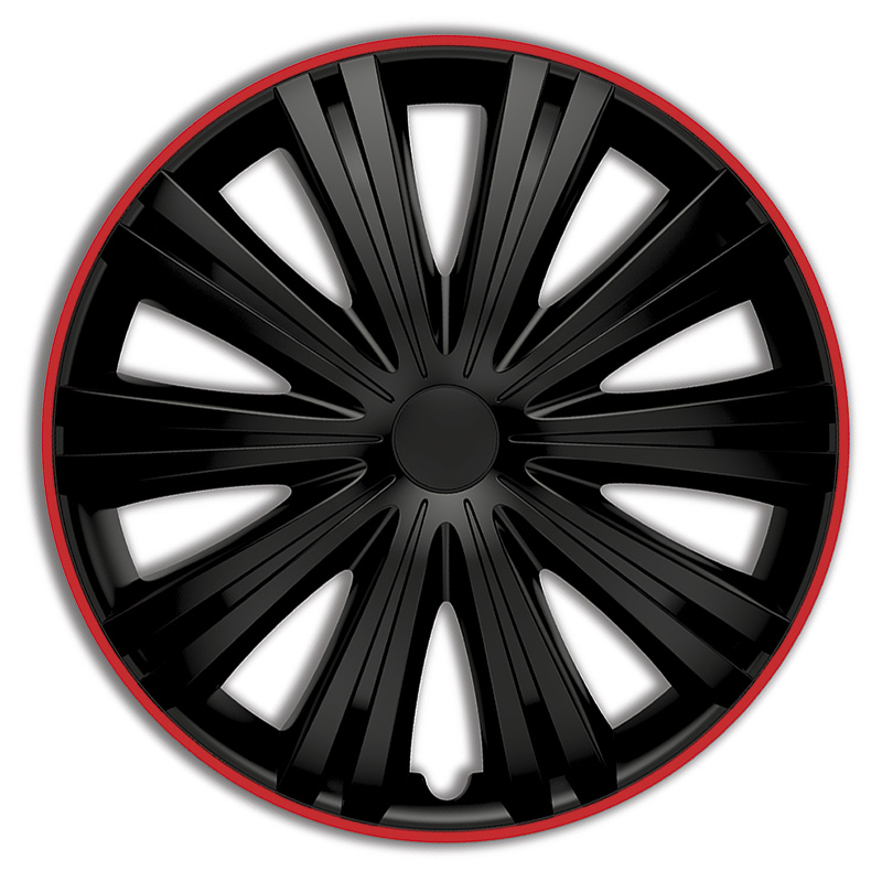 Jeu d'enjoliveurs Giga R 14-inch noir/rouge