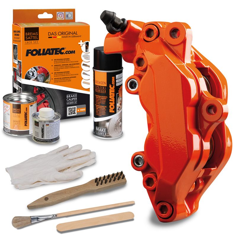 Foliatec Remklauwlakset - flame oranje - 3 Componenten