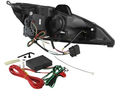 Headlights Ford Focus 01-04 Devil Eyes Dlite LED Black