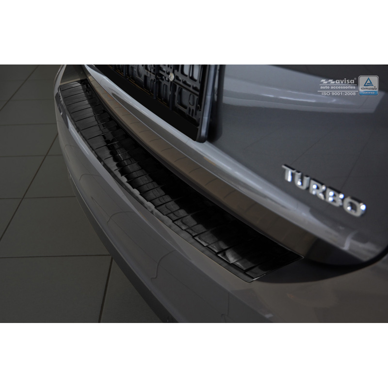 Protection de seuil arrière inox noir sur mesure pour Opel Insignia B Sportstourer 2017- & FL 2020- 'Ribs'