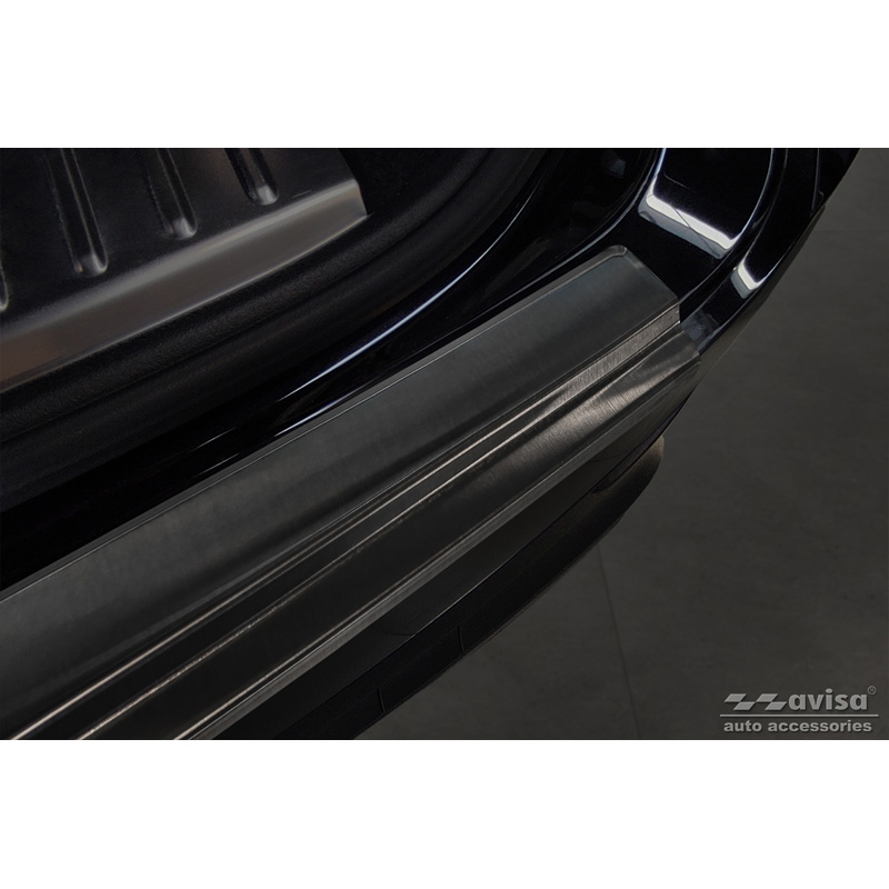 Protection de seuil arrière inox noir sur mesure pour Porsche Cayenne III 2017-