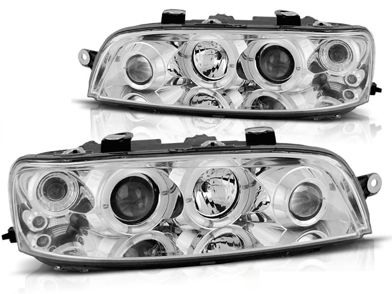 Phares Fiat Punto 2 Angel Eyes chrome