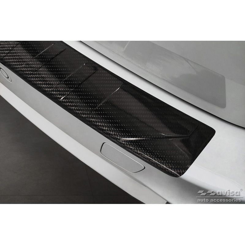 Protection de seuil arrière carboné 3D sur mesure pour BMW X5 F15 2013-2018 avec Pacquet-M 'Ribs'