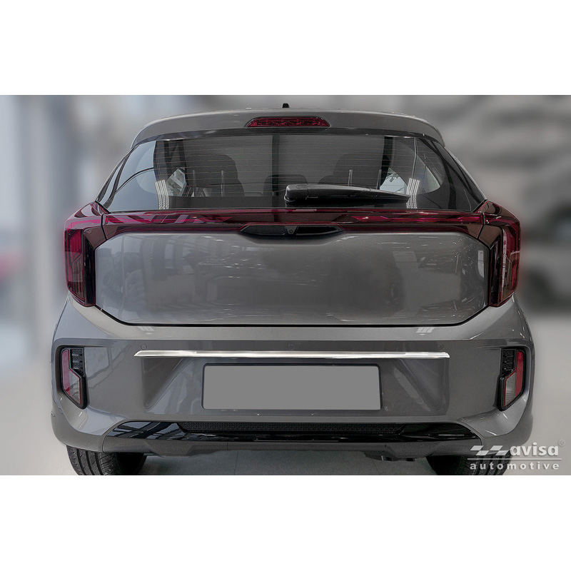 Avisa Revêtement d'habillage du hayon du coffre inox brossé sur mesure pour Kia Picanto III (JA) Facelift 2024-