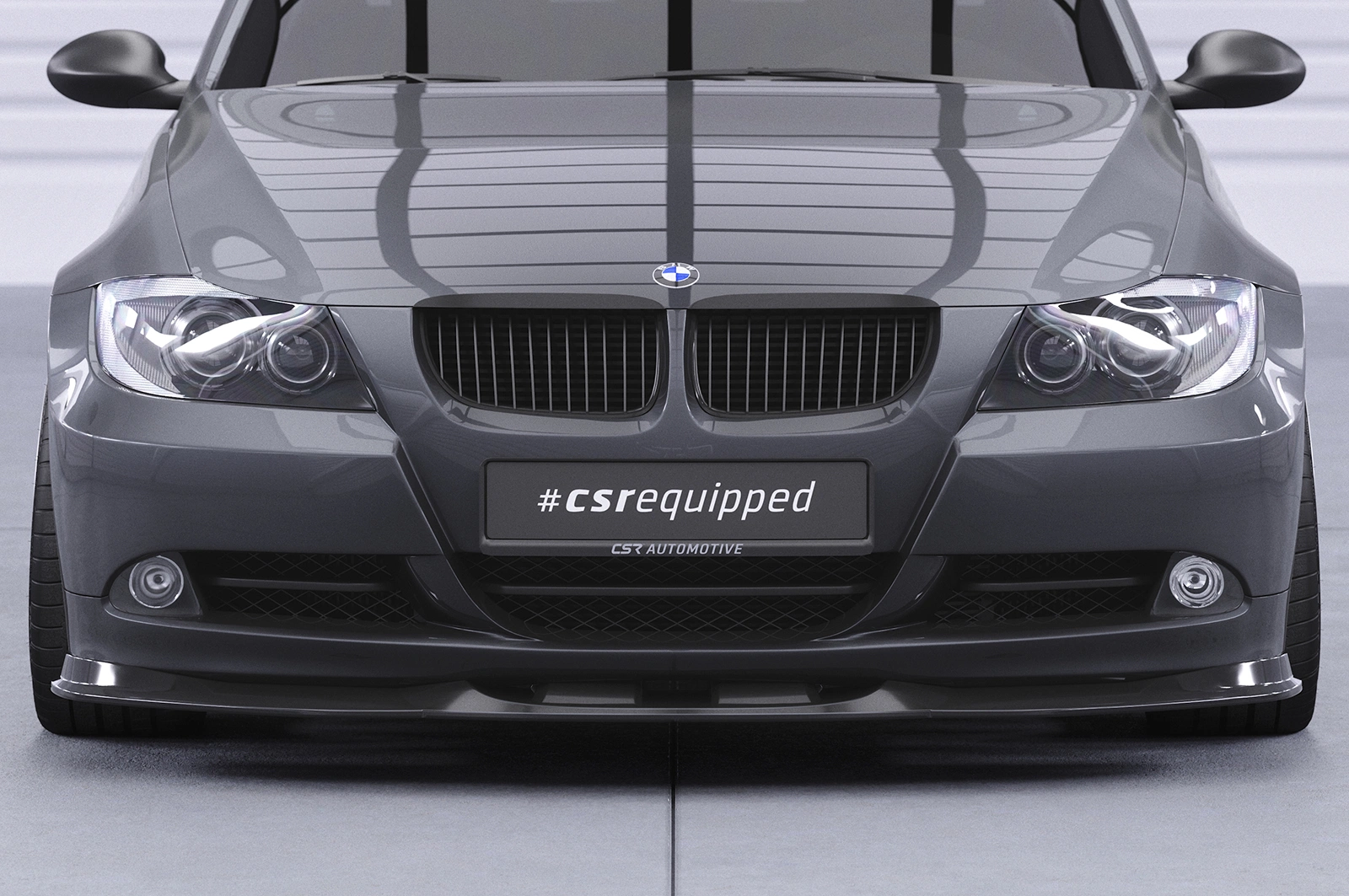 Voorspoiler passend voor BMW 3er (E90/E91) Limousine en Touring Glans Zwart – CSR Automotive